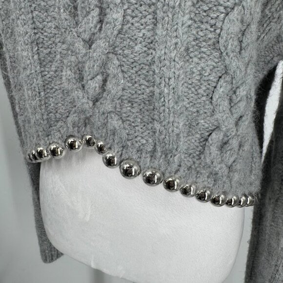 Zara Silver Bead Embellished Cable Knit Sweater - Small - Picture 7 of 13